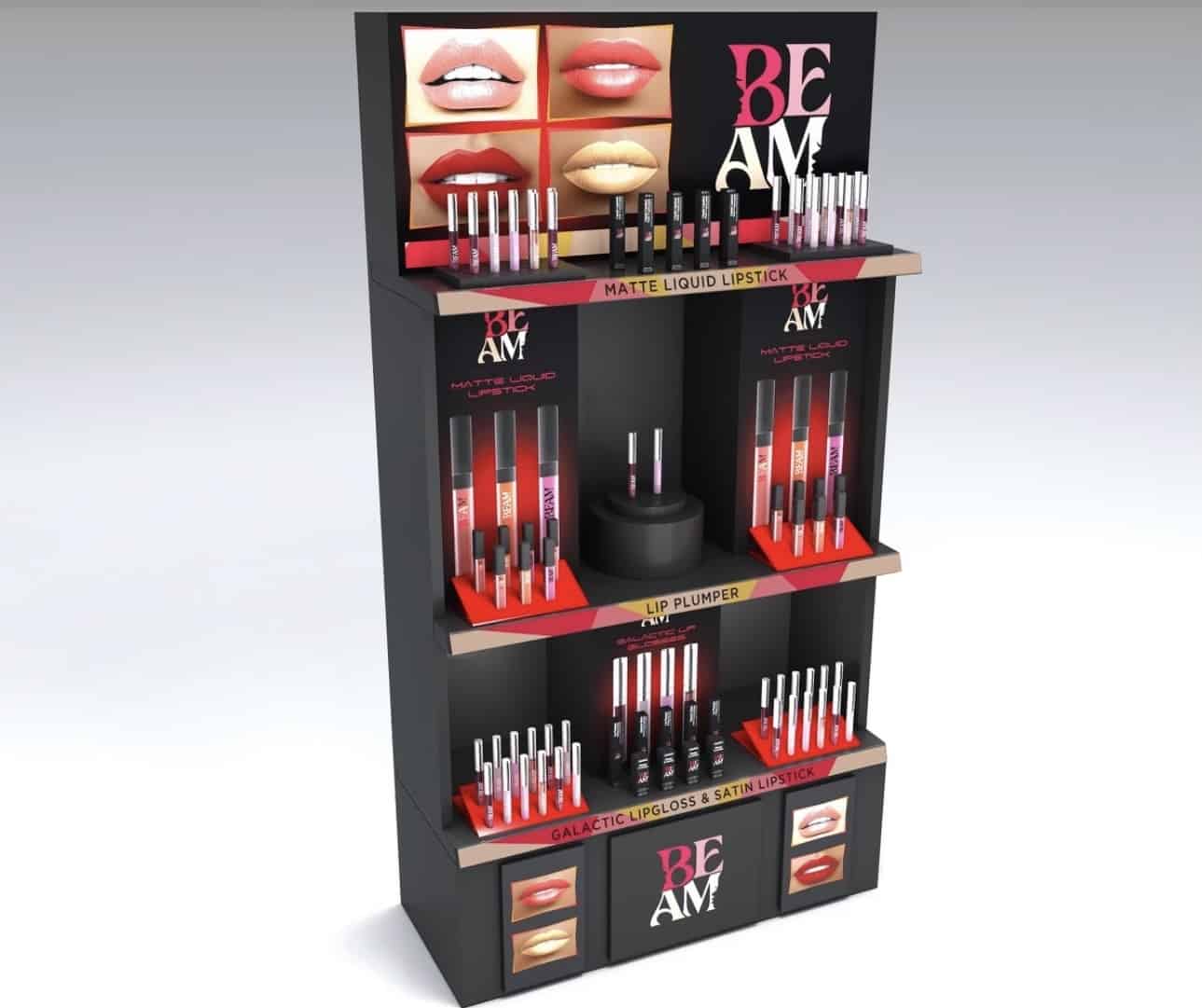 Beam makeup display