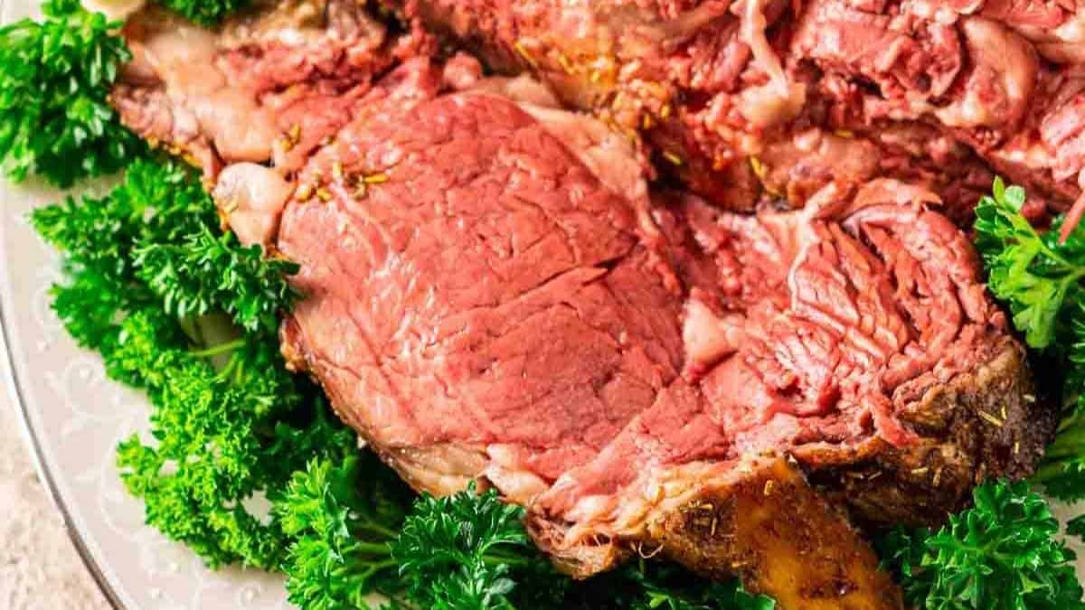 A comforting roast beef recipe shared with a sprinkle of parsley on a plate.