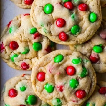 Christmas m & m cookies.