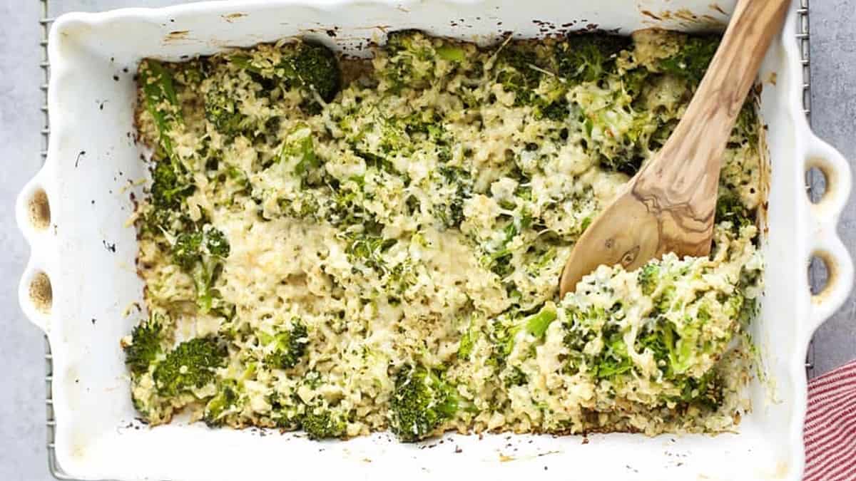 Cauliflower Broccoli Bake With Alfredo {Keto}.