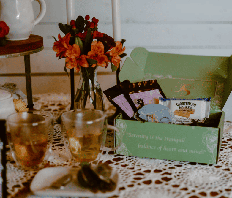 True Serenity Tea in a gift box.
