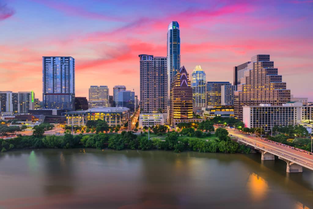         Explore the iconic bridge over the scenic river right in the heart of Austin, Texas.