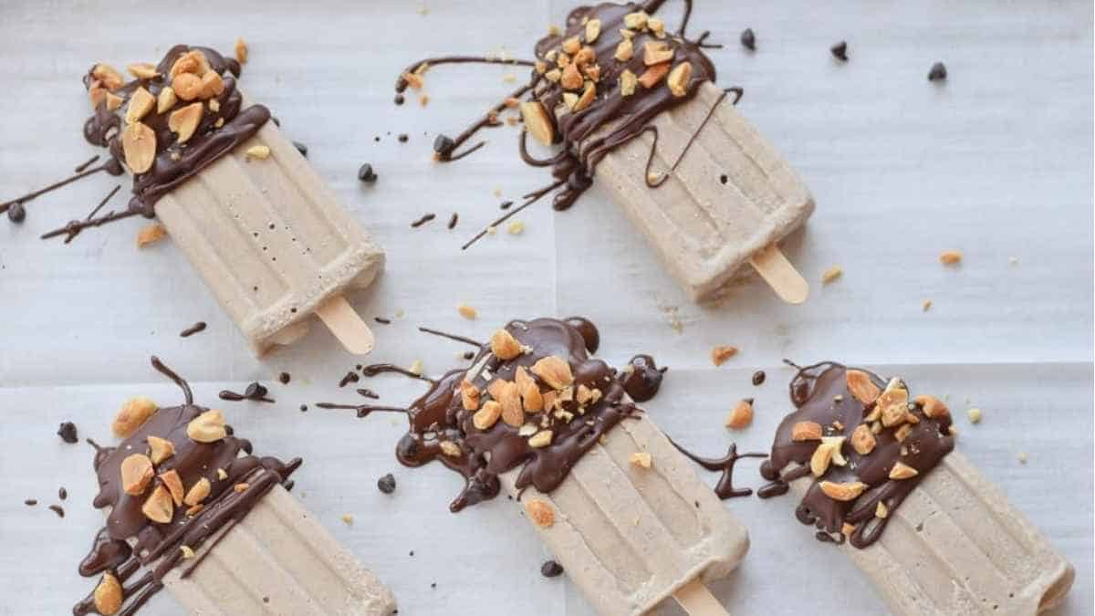 Chocolate peanut butter popsicles.