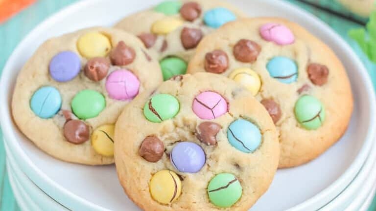 A group of cookies on a plate.