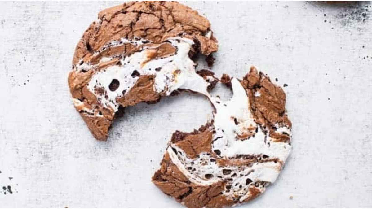 A chocolate cookie with a bite taken out of it.