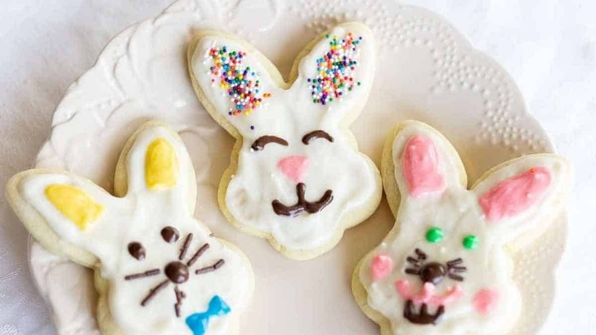 Best Sour Cream Easter Sugar Cookies with Cream Cheese Frosting.