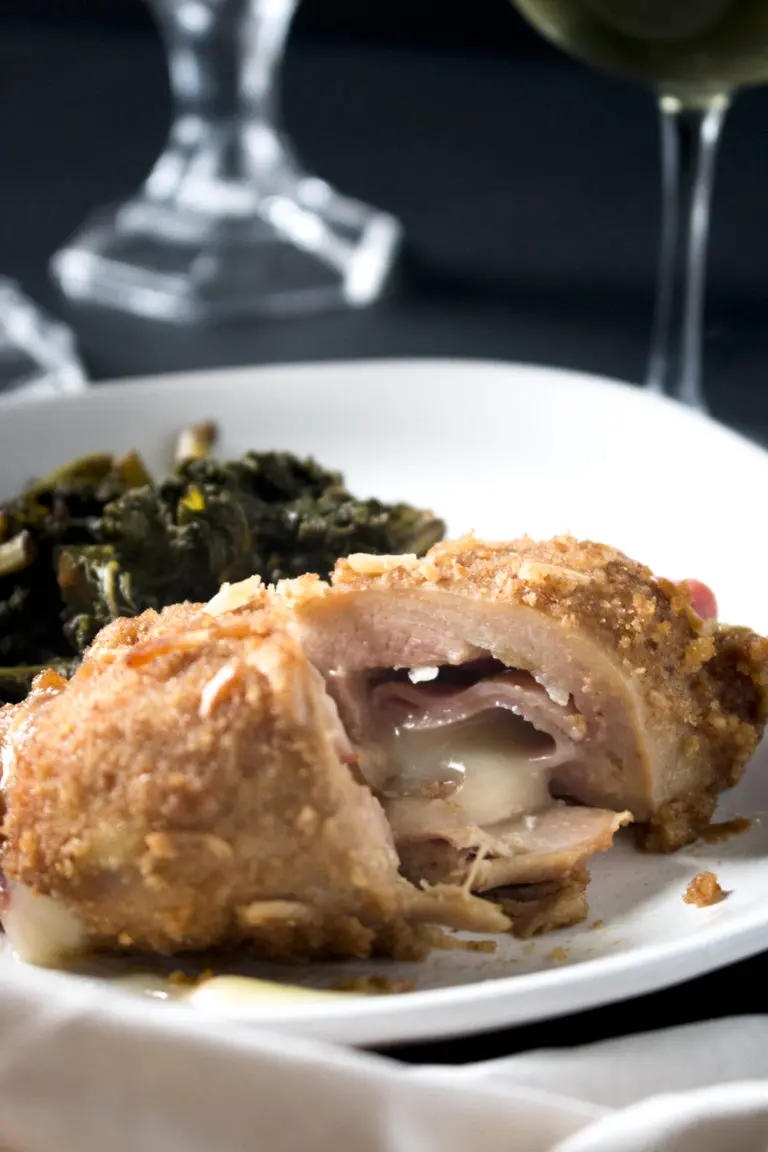 With ham, swiss, and a flavorful breading, this easy chicken cordon bleu is simple enough to make on a weeknight and fancy enough for a romantic Valentine's Day dinner! You can even make ahead of time and bake the day of. It's so juicy and flavorful! 
