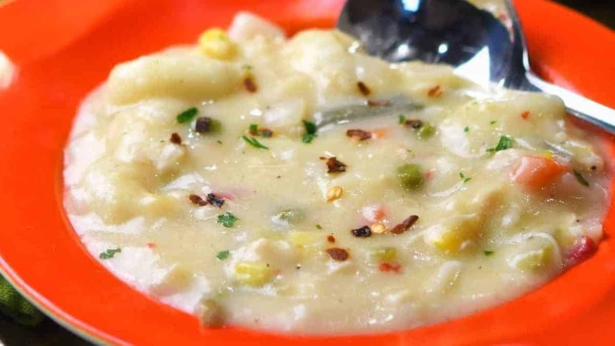 Chicken Pot Pie Soup One Pan. 