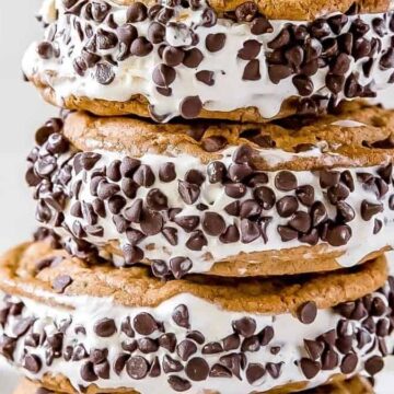 chocolate chip cookie ice cream sandwiches