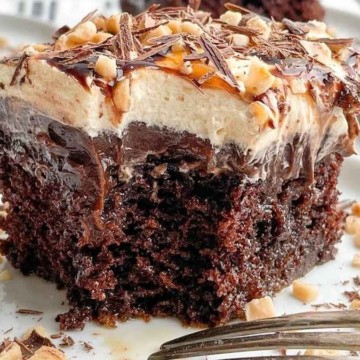 Chocolate Caramel Poke Cake.