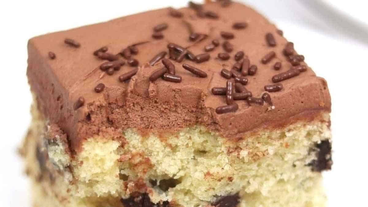 Chocolate Chip Sheet Cake. 