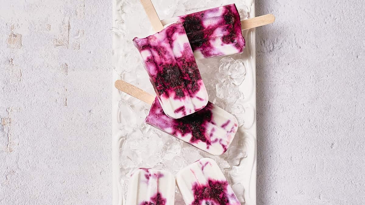 Creamy Blueberry Coconut Popsicles