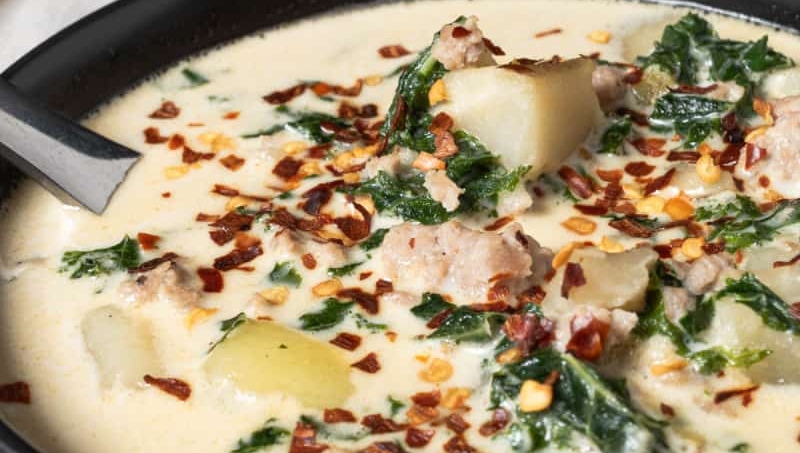 Creamy Italian Sausage Soup with Potatoes and Kale