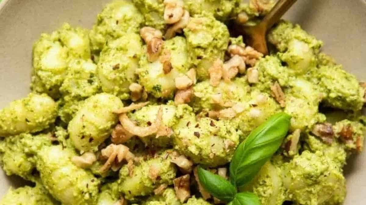 Creamy Lemon Kale Pesto Gnocchi.