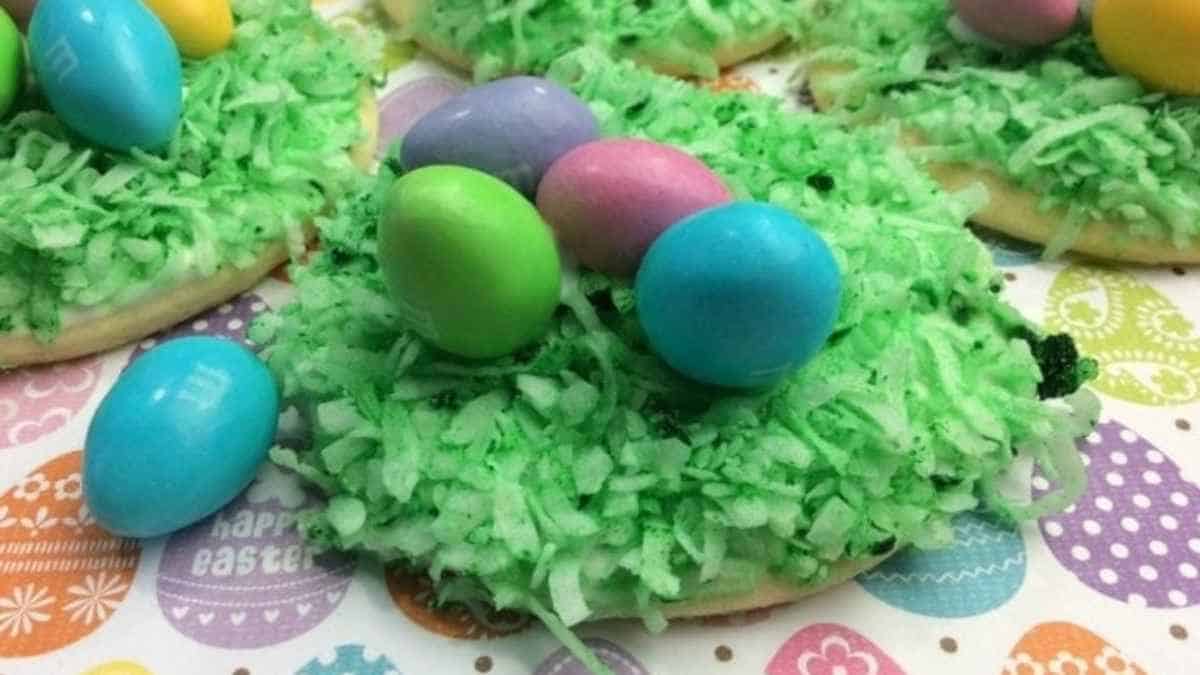 Easter Egg Nest Sugar Cookies Recipe.