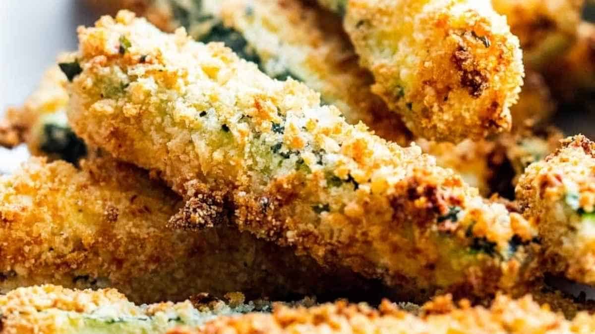 Easy Air Fryer Zucchini Fries With Garlic And Parmesan.