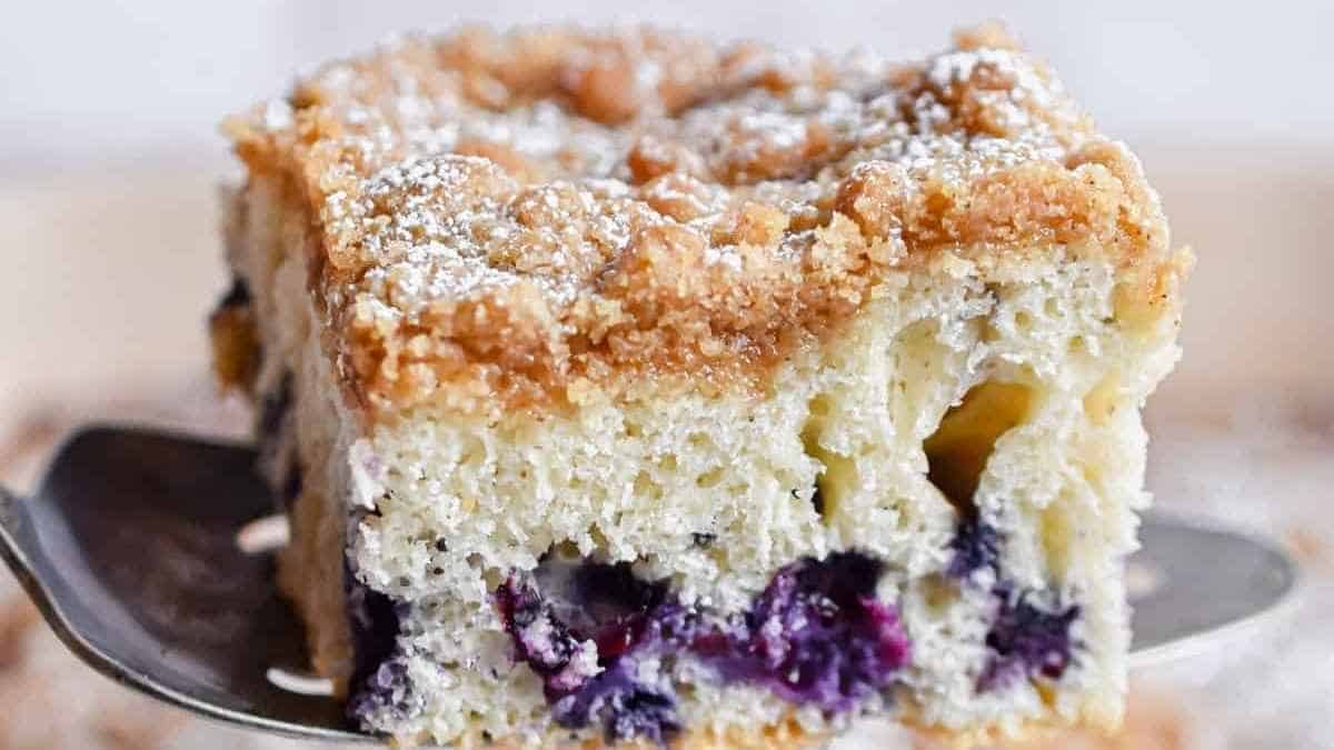 Easy Blueberry Bisquick Coffee Cake. 