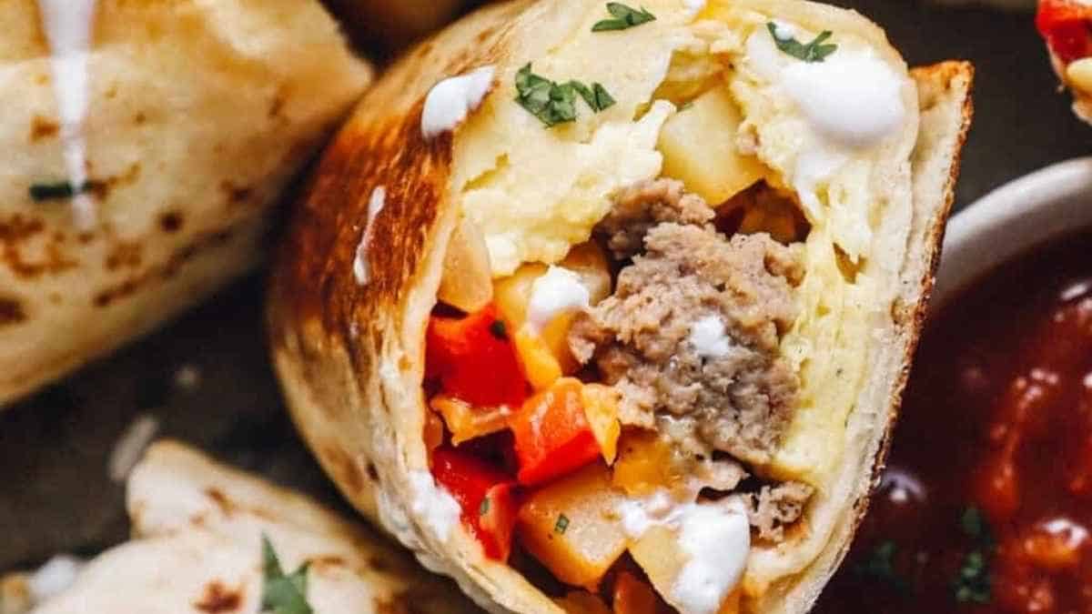 Freezer Breakfast Burritos Recipe.