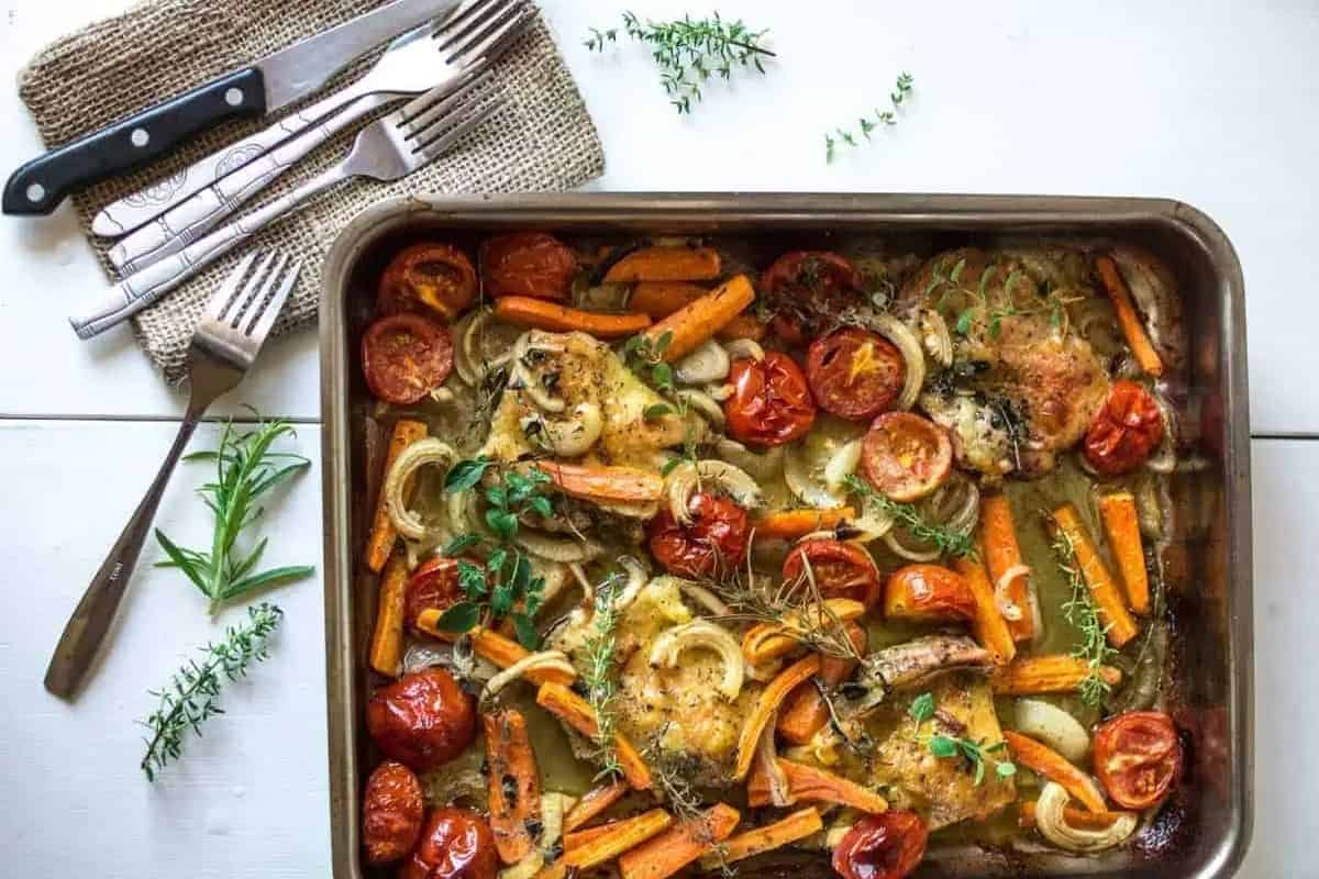 Herb Roasted Chicken And Veggies.
