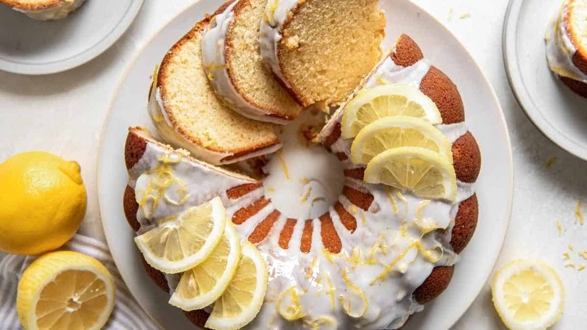 Lemon Bundt Cake with Glaze. 