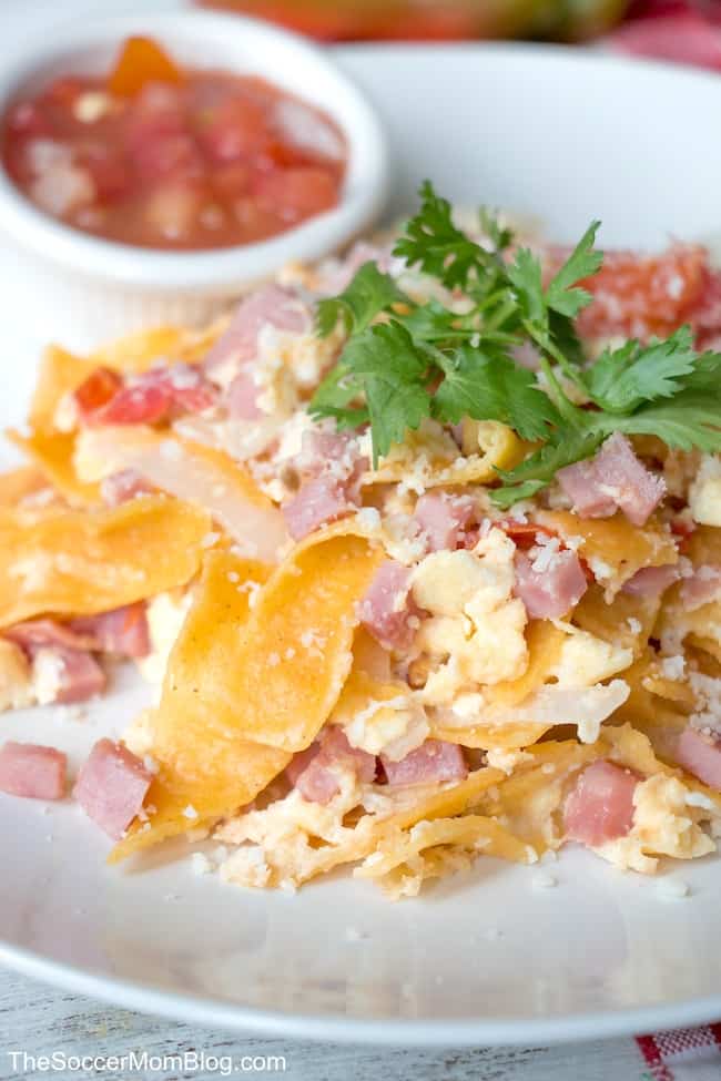This easy Migas recipe is ready in 10 minutes or less! It's the perfect hearty Tex-Mex breakfast for busy mornings!
