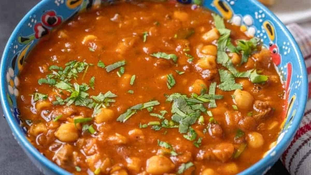 Moroccan Harira Lamb And Chickpeas Soup. 