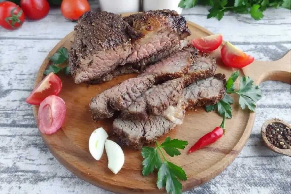 Perfectly Tender And Juicy Air Fryer Ribeye Steak.