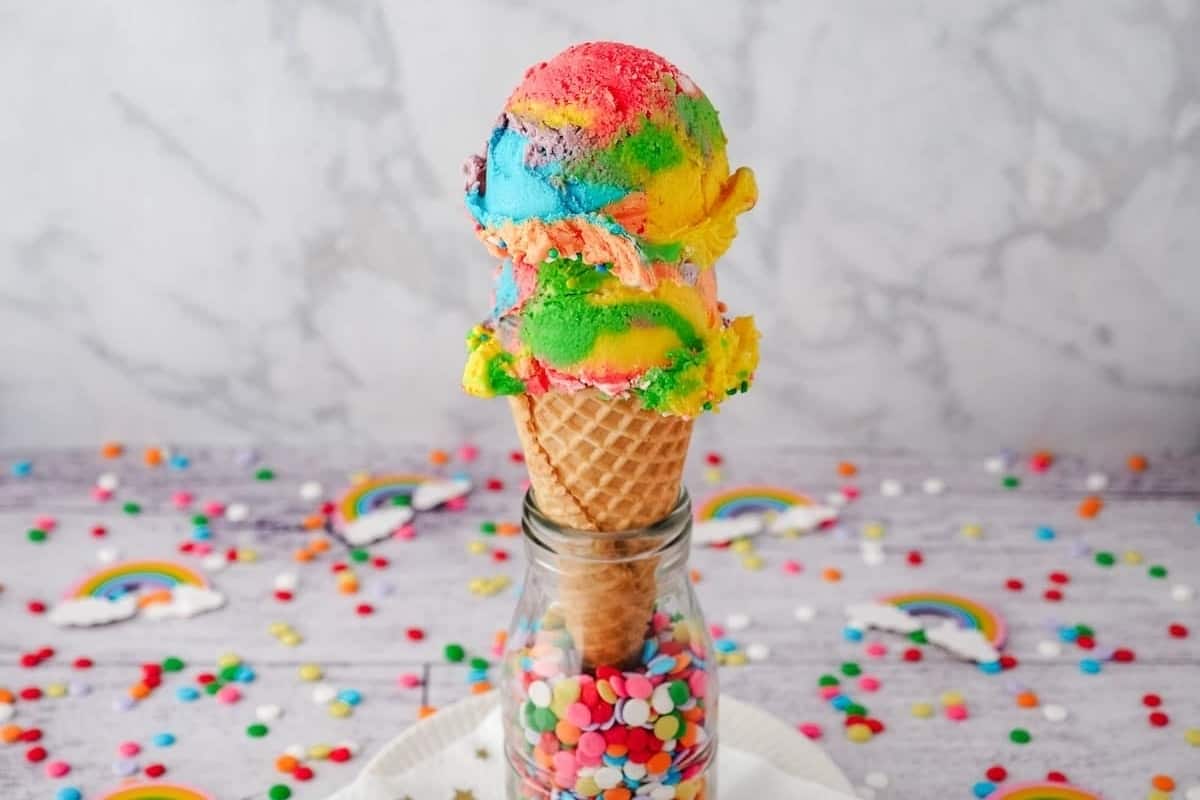 Rainbow Ice Cream. 