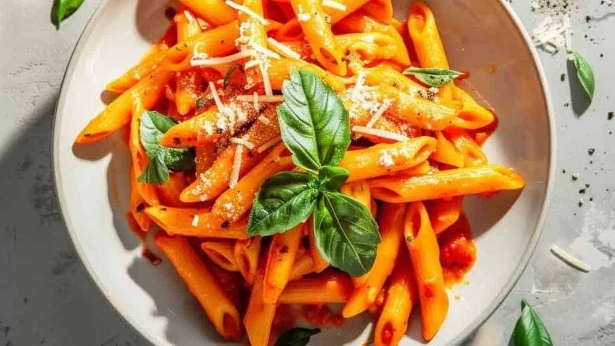Roasted Red Pepper Pasta. 