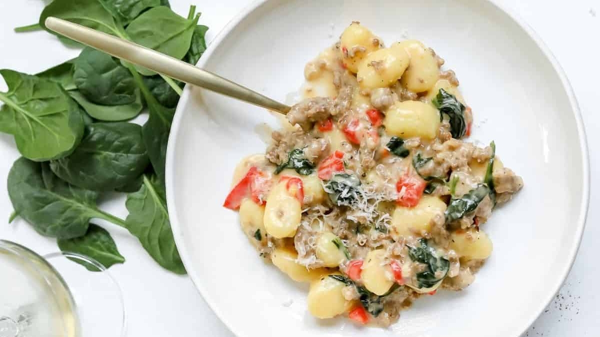 Sausage Gnocchi with Spinach