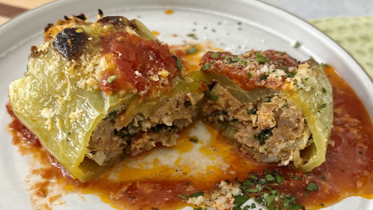 Sausage Stuffed Cubanelle Peppers