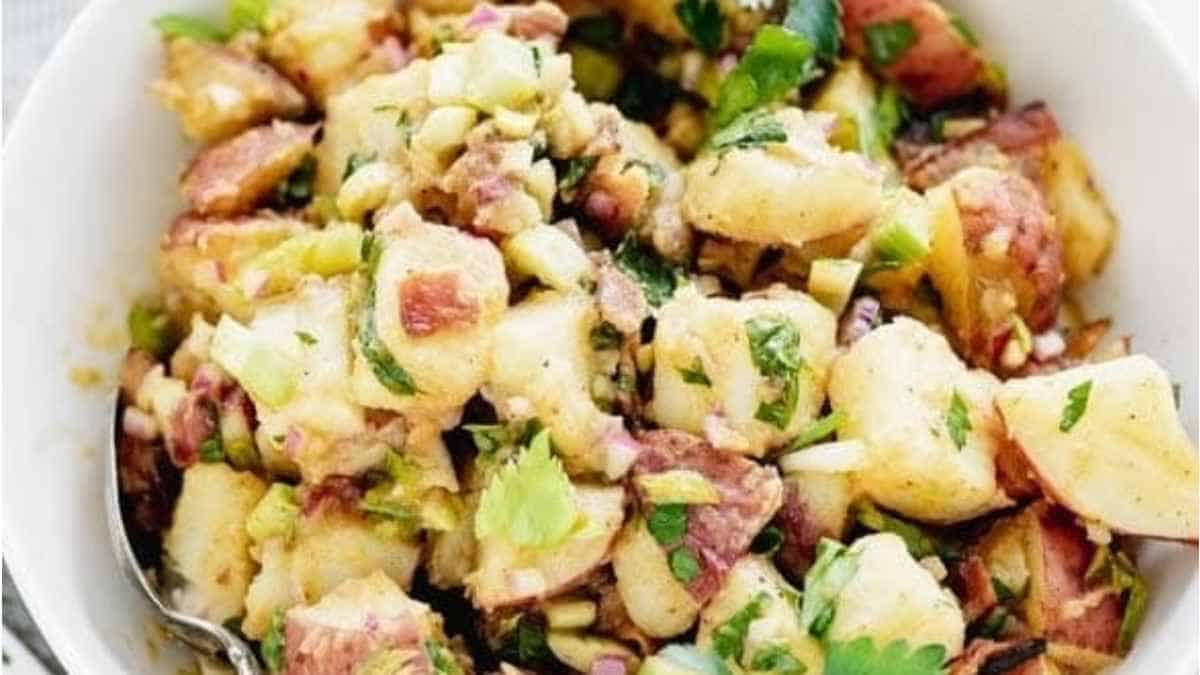 Simple Warm German Potato Salad.