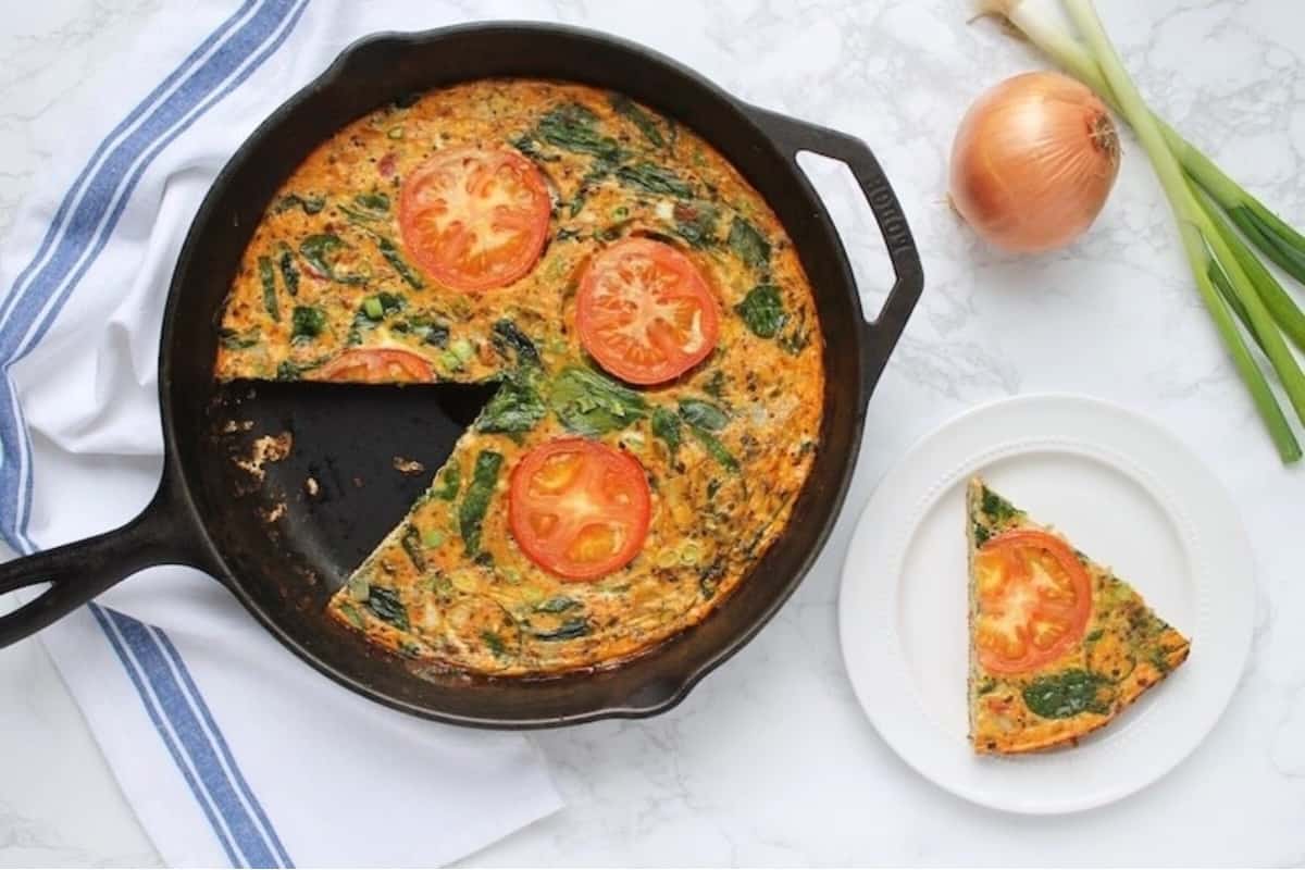 Tomato And Herb Vegetable Frittata. 