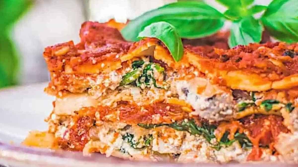 Vegan Lasagna With Tofu Ricotta.