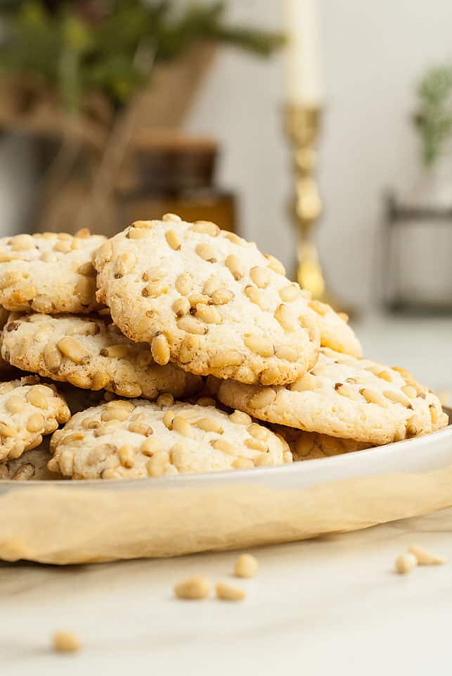 Food blogger, Bella Bucchiotti of xoxoBella, shares are recipe for gluten free Italian pignoli cookies. These are the best Italian cookies for easy gluten free baking. 
