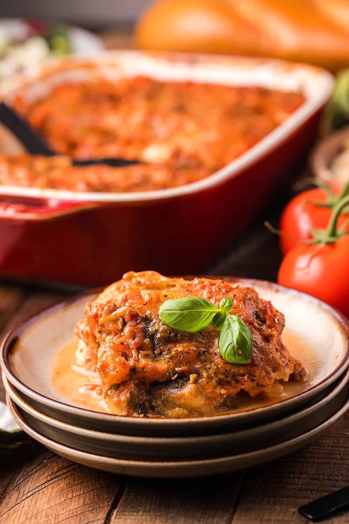 Food blogger, Bella Bucchiotti of xoxoBella., shares a recipe for Italian eggplant parmigiana with vodka sauce. Parmigiana di melanzane is an authentic Italian recipe and vegetarian dinner. 
