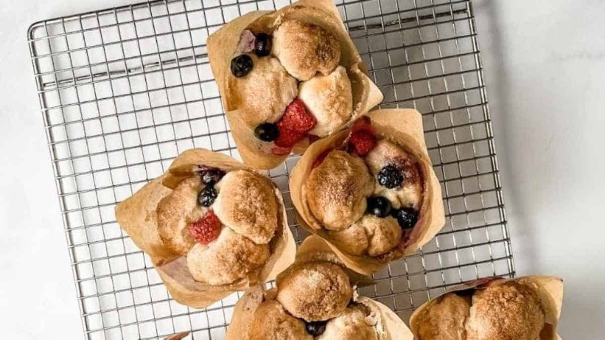 Red White and Blue Monkey Bread Muffins