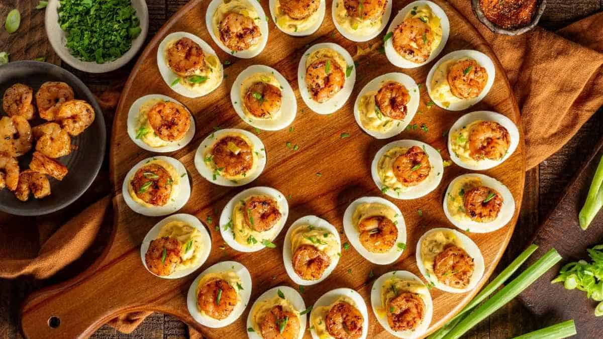 Cajun Shrimp Deviled Eggs. 