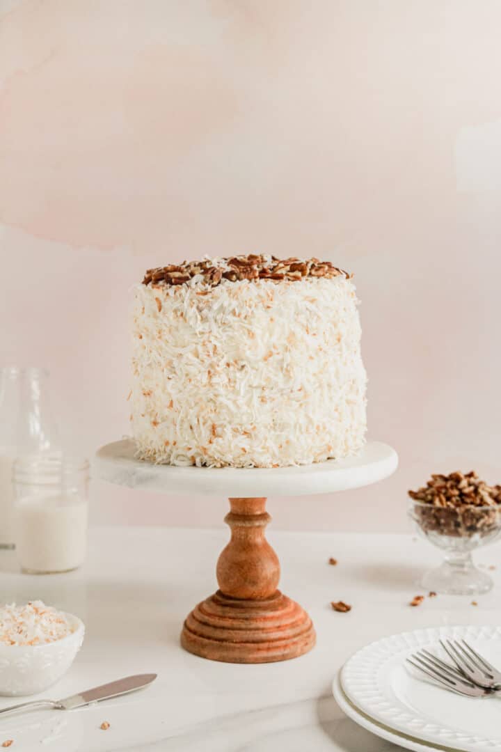 coconut-carrot-cake-on-cake-stand.