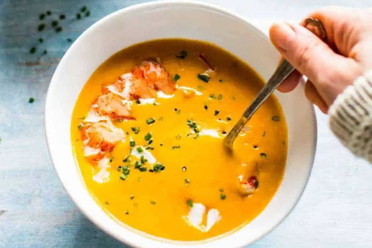 Classic Creamy Lobster Bisque. 