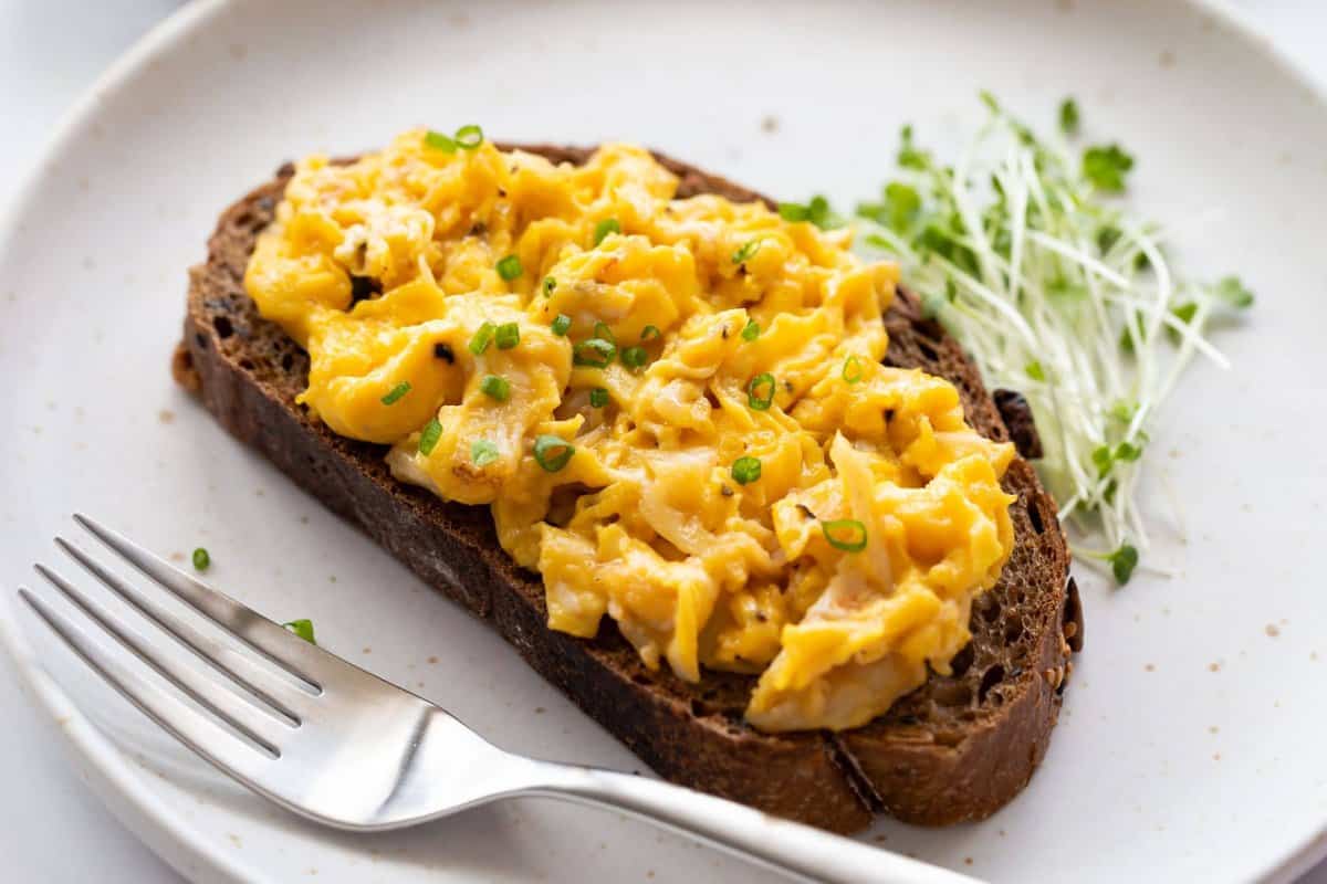 Easy Crab Scrambled Eggs.