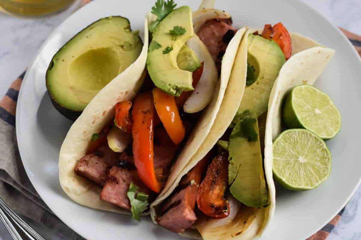 Grilled Sausage Tacos. 