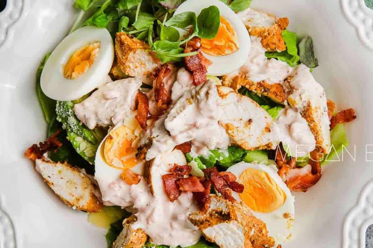 Keto Chicken Caesar Salad. 