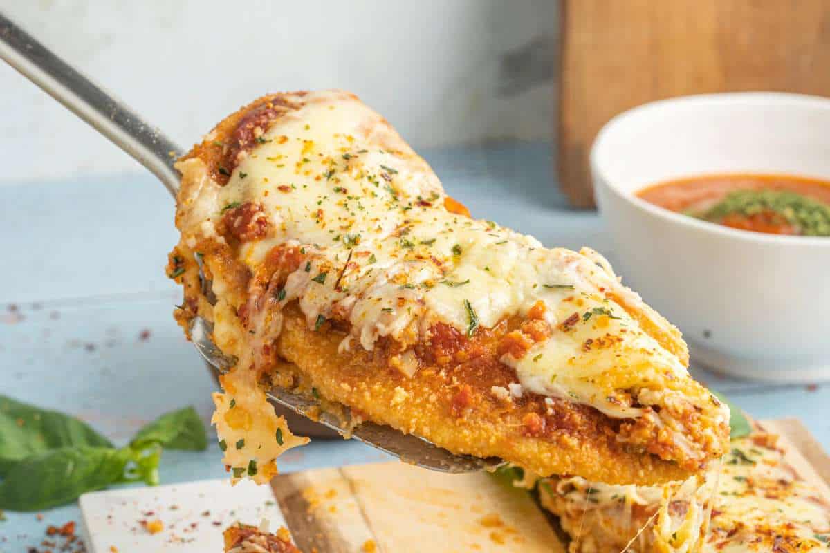 Super Crispy Keto Chicken Parmesan. 