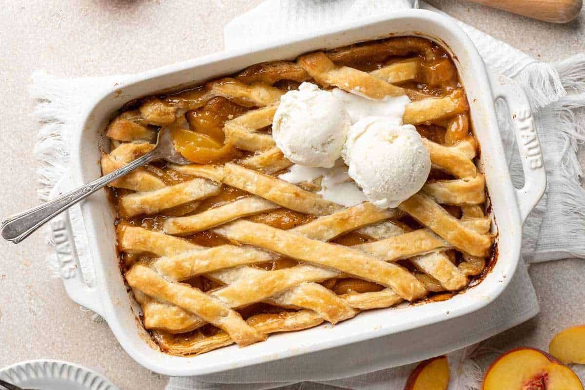 True Old-Fashioned Southern Peach Cobbler.