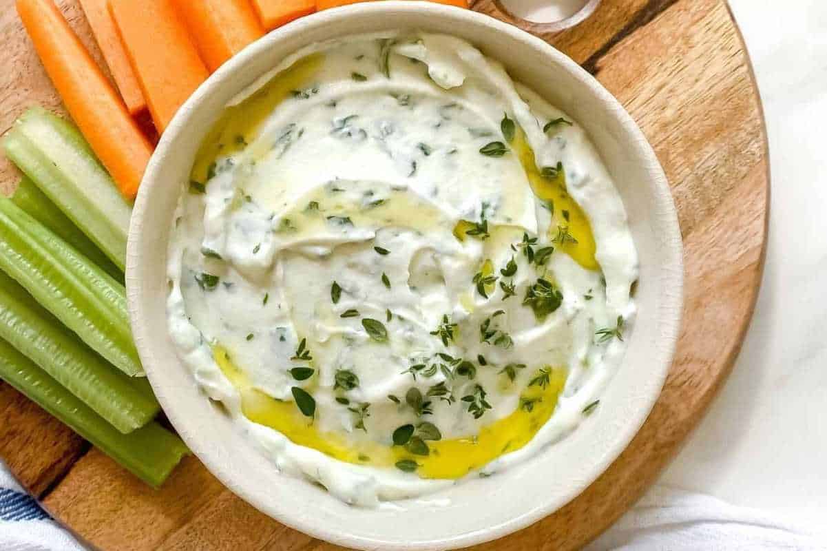 Whipped Ricotta Dip With Honey And Herbs. 