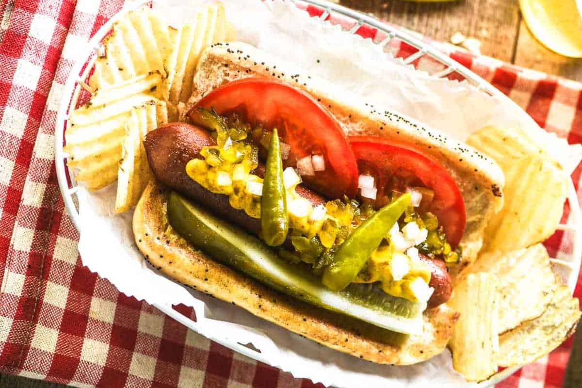 Authentic Chicago Hot Dogs. 