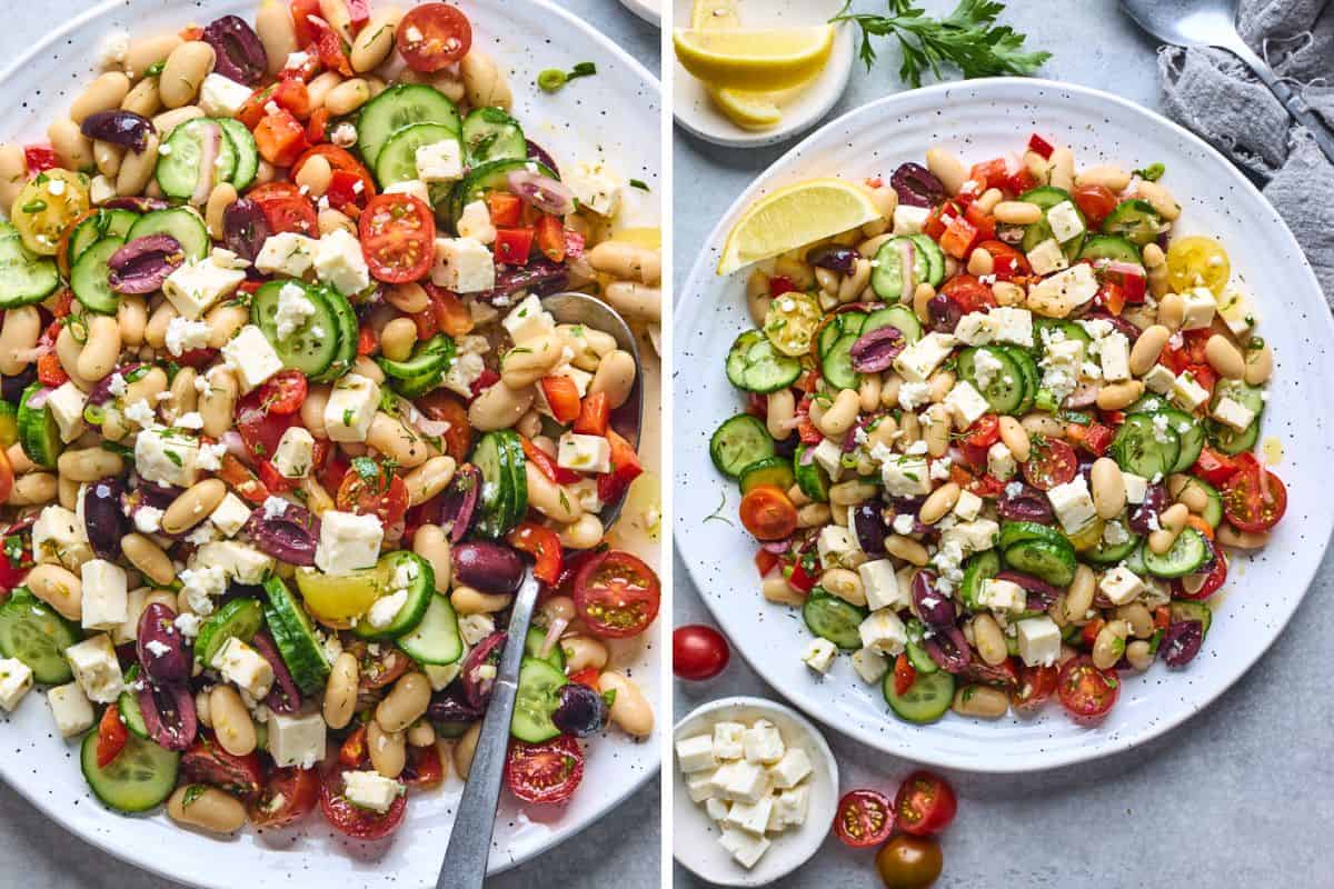 Mediterranean White Bean Salad With Feta.