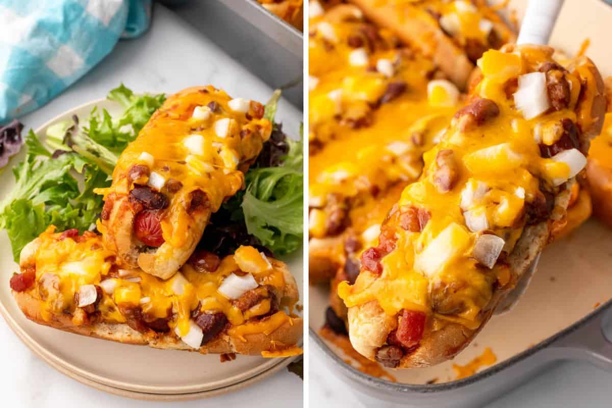 Oven Baked Hot Dogs. 