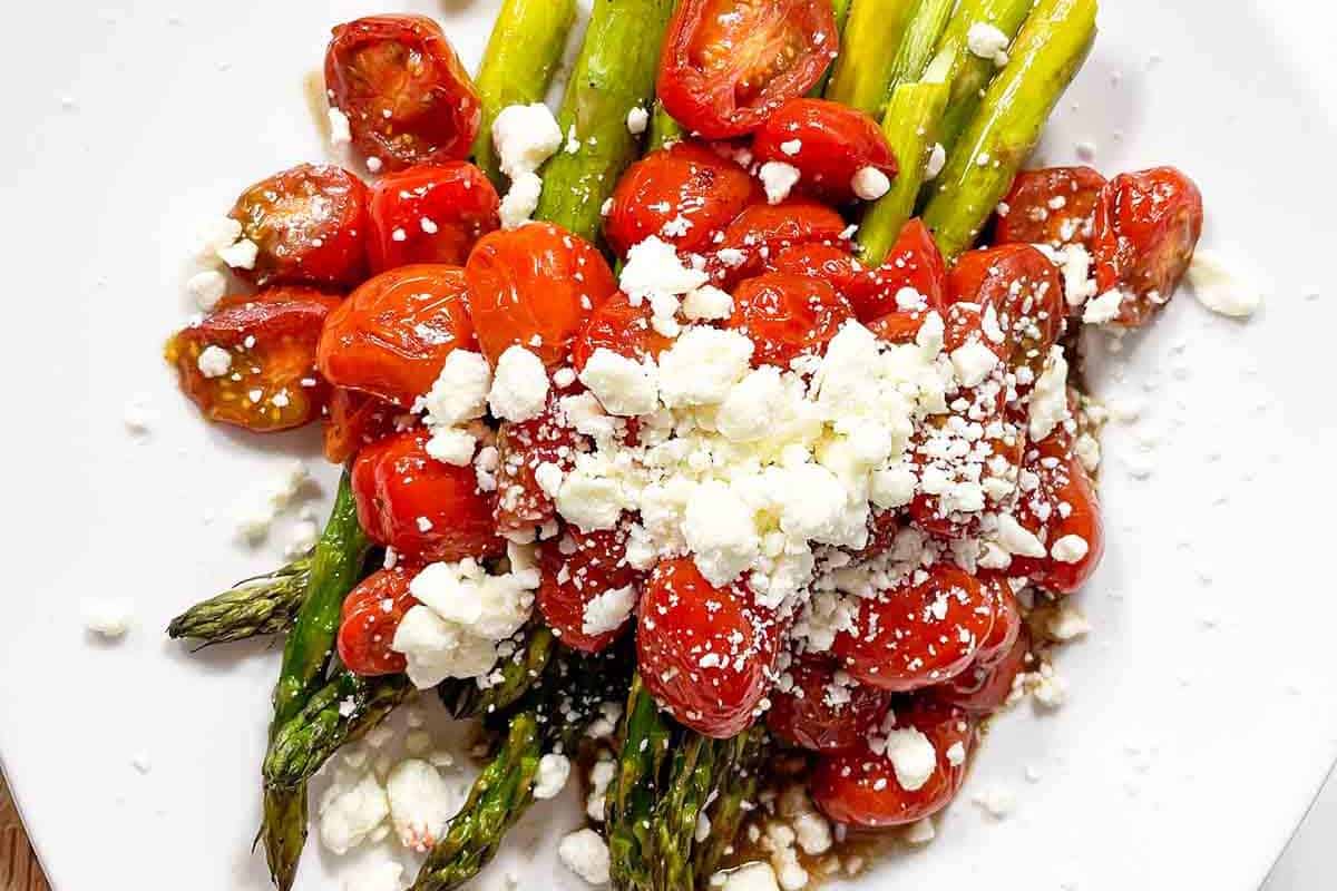 Roasted Asparagus And Cherry Tomatoes.